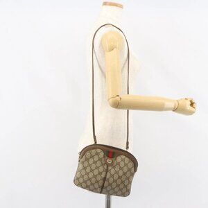 GUCCI GG Supreme Web Sherry Line Bag PVC Beige Gold